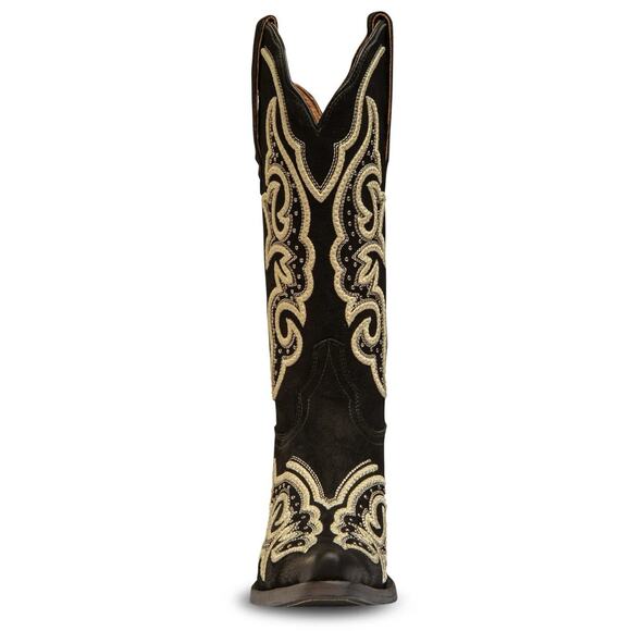 Buck & Brana Ginnger Black Leather Embroidered Western Boots Women's 8 - Picture 4 of 5